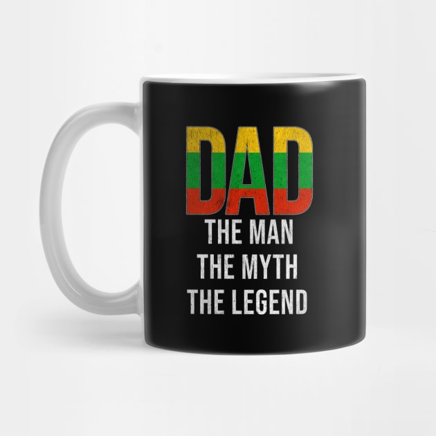 Lithuanian Dad The Man The Myth The Legend - Gift for Lithuanian Dad With Roots From Lithuanian by Country Flags